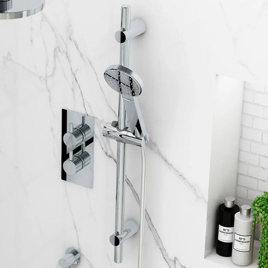 Imex Round Slide Rail With Integrated Wall Outlet Elbow - KI600CP - Envy Bathrooms Ltd