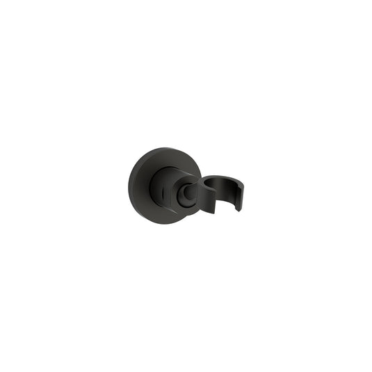 Imex Round Wall Bracket Handset Holder Matt Black | KI119MB - Envy Bathrooms Ltd