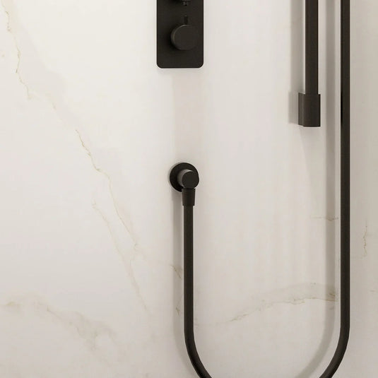 Imex Round Wall Outlet Elbow in Matt Black - KI120MB - Envy Bathrooms Ltd