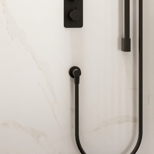 Imex Round Wall Outlet Elbow in Matt Black - KI120MB - Envy Bathrooms Ltd