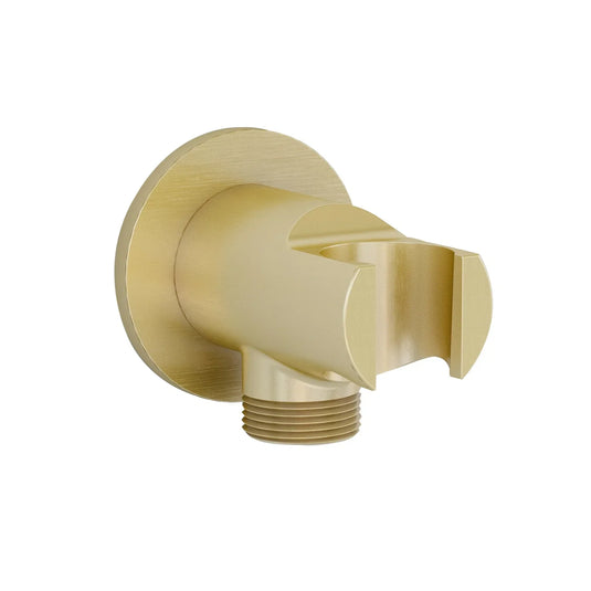 Imex Round Wall Outlet Elbow with Bracket in Brushed Brass - KI120ABB - Envy Bathrooms Ltd