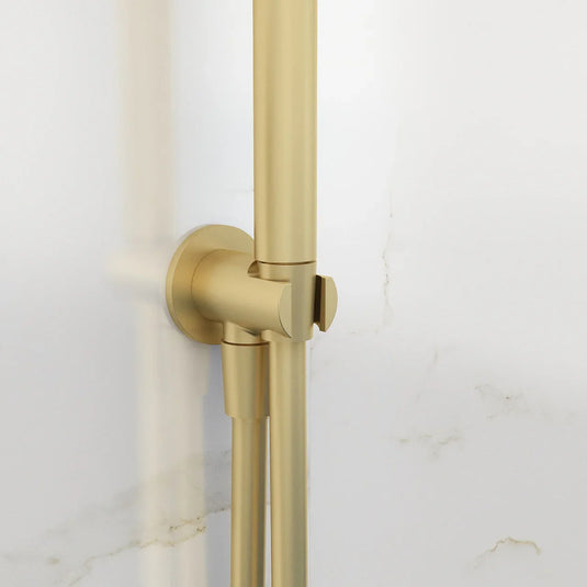 Imex Round Wall Outlet Elbow with Bracket in Brushed Brass - KI120ABB - Envy Bathrooms Ltd