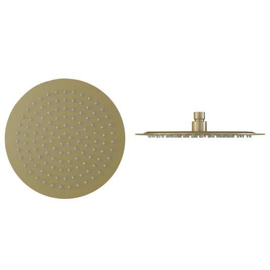 Imex Slimline 250mm Brushed Brass Round Shower Head - KI075ABB - Envy Bathrooms Ltd