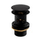 Imex Solid Brass Slotted Clicker Basin Waste in Matt Black with Brass Backnut | CB100MB