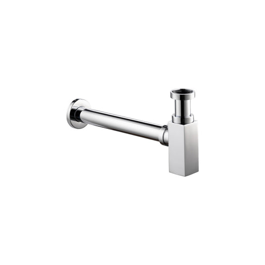 Imex Square 1 1/4" Chrome Bottle Trap and Pipe | SB200CP - Envy Bathrooms Ltd