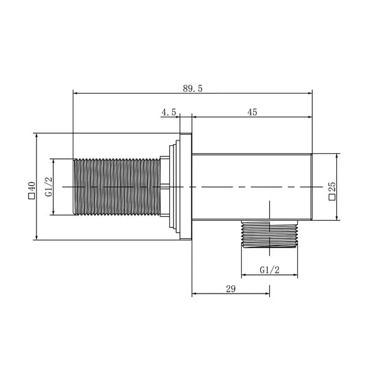 Imex Square Wall Outlet Elbow - KI121CP - Envy Bathrooms Ltd