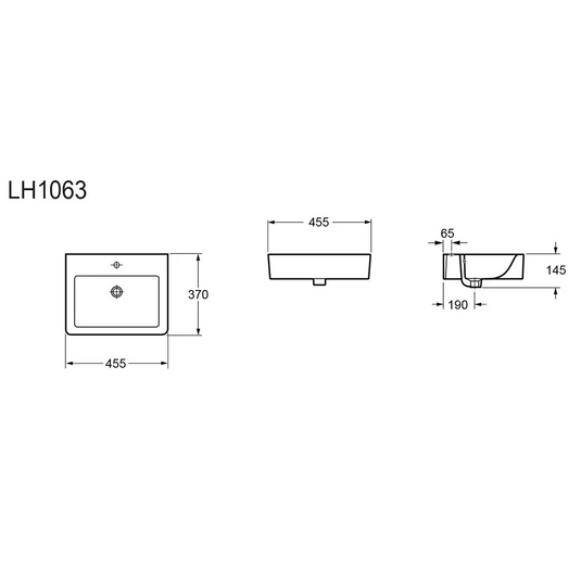 Imex Suburb 450mm Cloakroom Basin 1Th - LH1063 - Envy Bathrooms Ltd