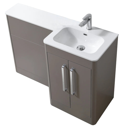 Imex Suburb 500mm × 390mm Double Door Floor Mounted Vanity Unit - Matt Ash - SU5039TDFMCMA - Envy Bathrooms Ltd