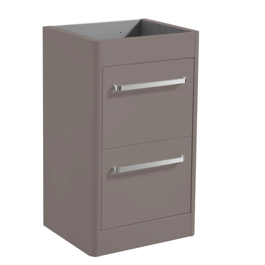 Imex Suburb 500mm × 390mm Double Drawer Floor Mounted Vanity Unit - Matt Ash - SU5039DDFMCMA - Envy Bathrooms Ltd