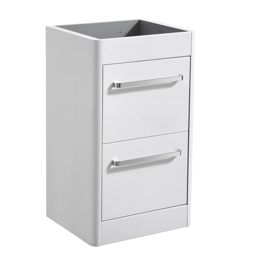 Imex Suburb 500mm × 390mm Double Drawer Floor Mounted Vanity Unit - White Gloss - SU5039DDFMCWG - Envy Bathrooms Ltd
