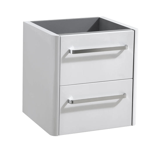 Imex Suburb 500mm × 390mm Double Drawer Wall Mounted Vanity Unit - White Gloss - SU5039DDWMCWG - Envy Bathrooms Ltd