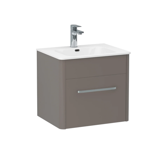 Imex Suburb 500mm × 390mm Single Drawer Wall Mounted Vanity Unit - Matt Ash - SU5039SDWMCMA - Envy Bathrooms Ltd