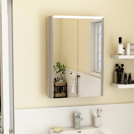 Imex Suburb 500mm Double Door Mirror Cabinet - Matt Ash - SU50TDMCMA - Envy Bathrooms Ltd