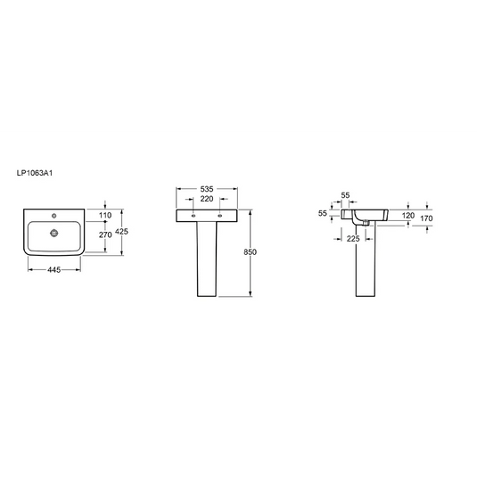 Imex Suburb 530mm Basin 1Th - L1063A1 - Envy Bathrooms Ltd