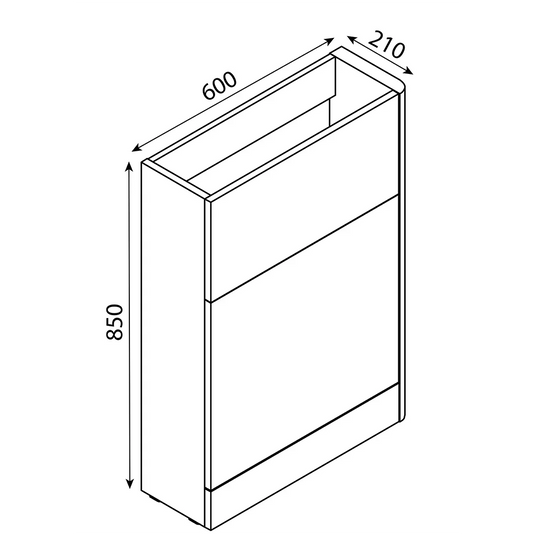 Imex Suburb 600 x 210 x 850 WC Unit Left Handed - Matt Ash - SU600WCLHMA - Envy Bathrooms Ltd