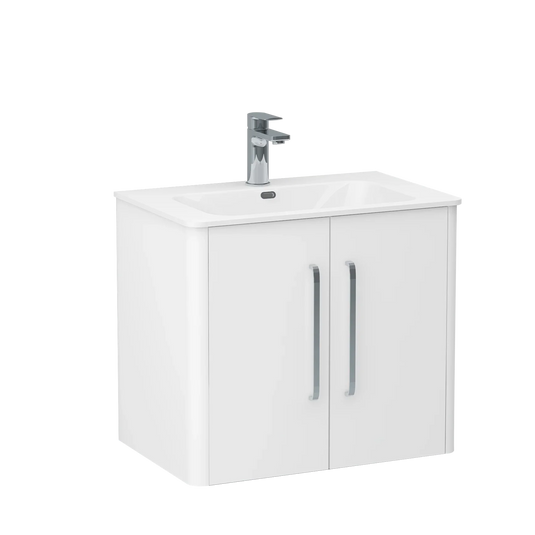 Imex Suburb 600mm × 390mm Double Door Wall Mounted Vanity Unit - White Gloss - SU60TDWMCWG - Envy Bathrooms Ltd