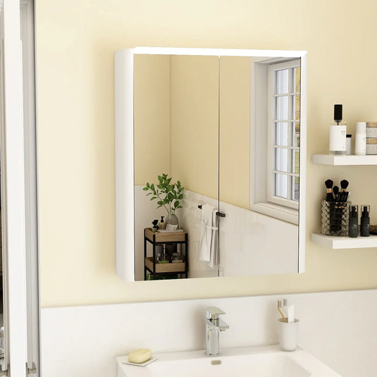 Imex Suburb 600mm Double Door Mirror Cabinet - White Gloss - SU60TDMCWG - Envy Bathrooms Ltd