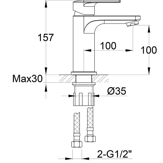 Imex Suburb Basin Mixer Incl Clicker Waste - SUBAS - Envy Bathrooms Ltd