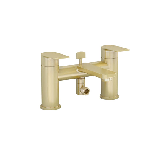 Imex Suburb Bath Shower Mixer in Brushed Brass with Kit (Incl Hose, Handset and Wall Bracket) - SUBSMBB - Envy Bathrooms Ltd