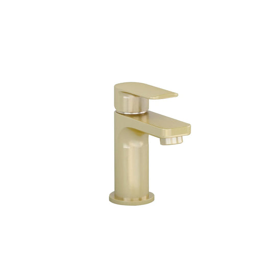 Imex Suburb Small Basin Mixer in Brushed Brass with Universal Waste - SUSBASBB - Envy Bathrooms Ltd