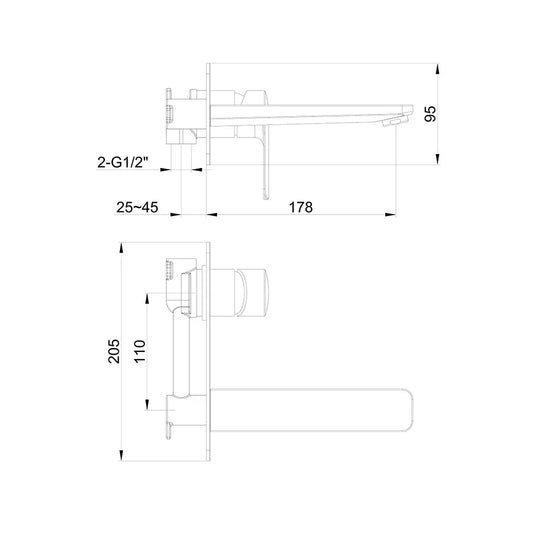 Imex Suburb Wall Mounted Basin Mixer - SUWMBAS - Envy Bathrooms Ltd
