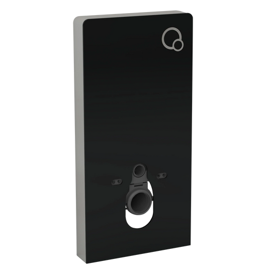 Imex Touch Smart Push Button Wall Hung Cistern Frame in Black Glass Finish - A81105A-12 - Envy Bathrooms Ltd