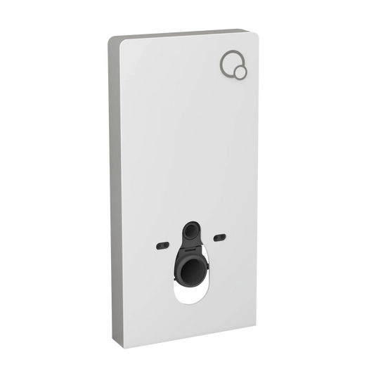Imex Touch Smart Push Button Wall Hung Cistern Frame in White Glass Finish - A81105A-11 - Envy Bathrooms Ltd