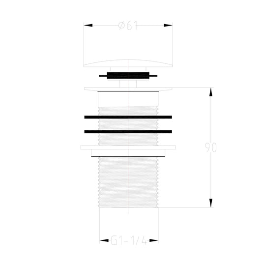 Imex Unslotted Basin Clicker Waste - Chrome - CB101CP - Envy Bathrooms Ltd