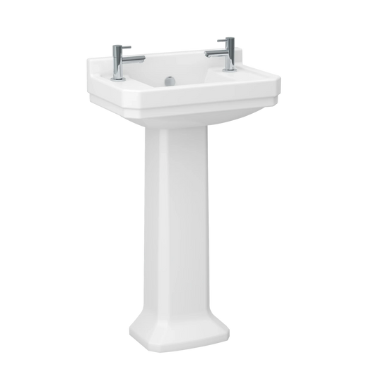 Imex Wyndham 515mm Cloakroom Basin 2 Tap Hole - L10142C - Envy Bathrooms Ltd