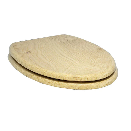 Imex Wyndham Soft Close Wooden Seat With Chrome Fittings in Oak - S10142-OAK - Envy Bathrooms Ltd