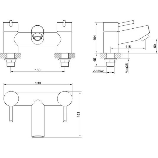 Imex Xcite Bath Filler - XCBF - Envy Bathrooms Ltd