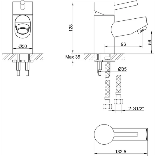 Imex Xcite Mono Basin Mixer Incl Clicker Waste - XCBAS - Envy Bathrooms Ltd