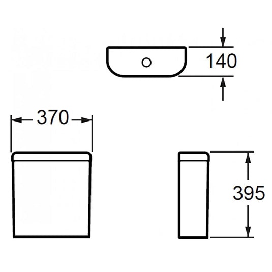 Imex Xcite Round Close Coupled Cistern with Dual Flush Fittings - T1010C - Envy Bathrooms Ltd
