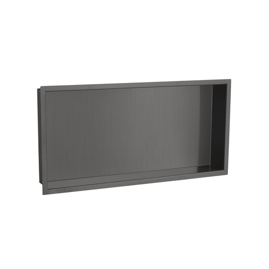 JTP 600mm Rectangular Wall Mounted Shower Niche - Brushed Black - 27NH600BBL - Envy Bathrooms Ltd
