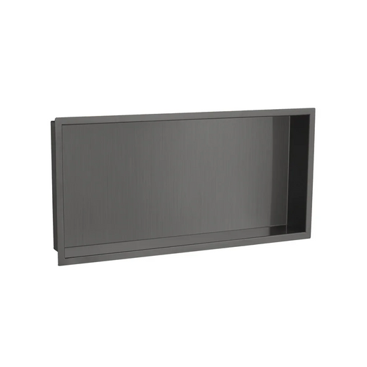 JTP 600mm Rectangular Wall Mounted Shower Niche - Brushed Black - 27NH600BBL - Envy Bathrooms Ltd