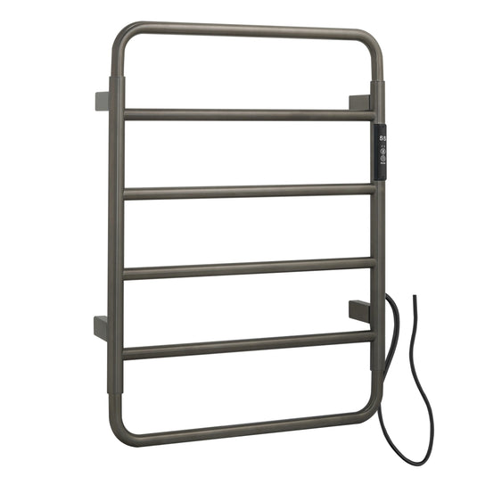 JTP Aero 640mm Electric Towel Radiator - Brushed Black - AE640EBBL - Envy Bathrooms Ltd