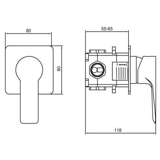 JTP Amore Single Lever Concealed Manual Shower Valve - Chrome - Envy Bathrooms Ltd