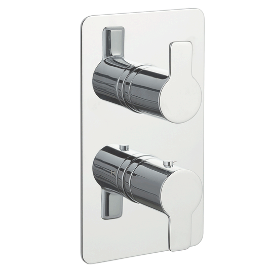 JTP Amore Thermostatic Concealed 2 Outlets Shower Valve Dual Handle - Chrome - Envy Bathrooms Ltd