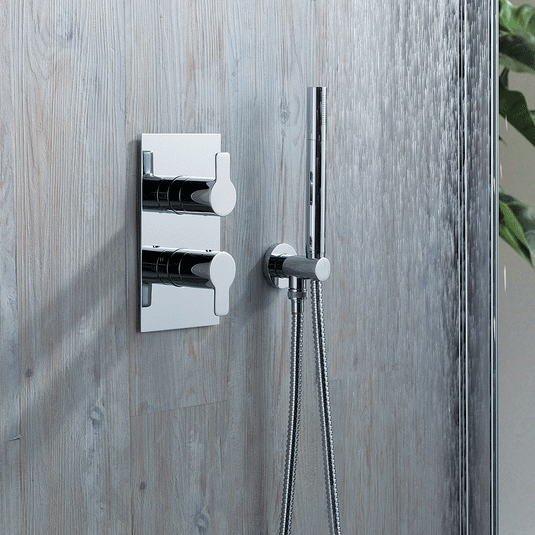 JTP Amore Thermostatic Concealed 2 Outlets Shower Valve Dual Handle - Chrome - Envy Bathrooms Ltd