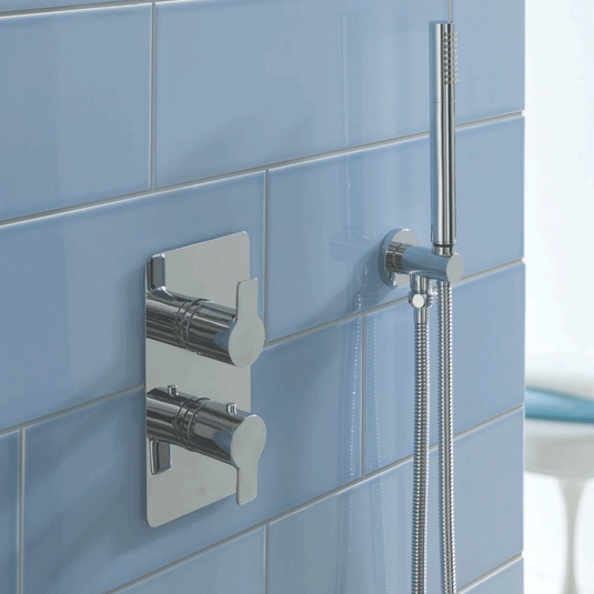 JTP Amore Thermostatic Concealed 2 Outlets Shower Valve Dual Handle - Chrome - Envy Bathrooms Ltd