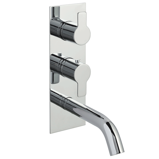 JTP Amore Thermostatic Concealed 2 Outlets Shower Valve with Attached Spout - Chrome - Envy Bathrooms Ltd