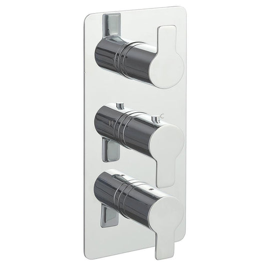 JTP Amore Thermostatic Concealed 3 Outlets Shower Valve Triple Handle - Chrome - Envy Bathrooms Ltd