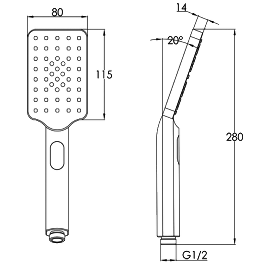 JTP Aquamist Multifunction Shower Handset - Chrome - Envy Bathrooms Ltd