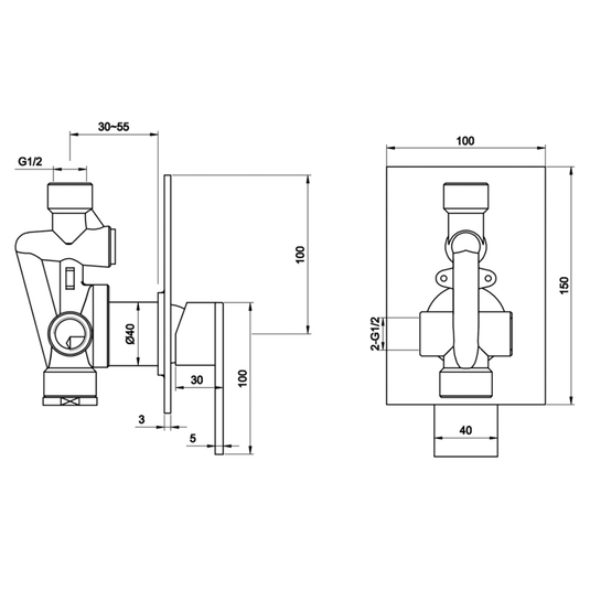 JTP Athena Manual Shower Valve Single Handle - Chrome - Envy Bathrooms Ltd