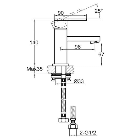 JTP Athena Mini Mono Basin Mixer Tap - Chrome - Envy Bathrooms Ltd