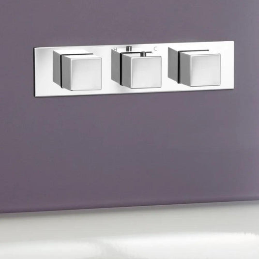 JTP Athena Slimline Horizontal Thermostatic Concealed 3 Outlets Shower Valve - Chrome - Envy Bathrooms Ltd