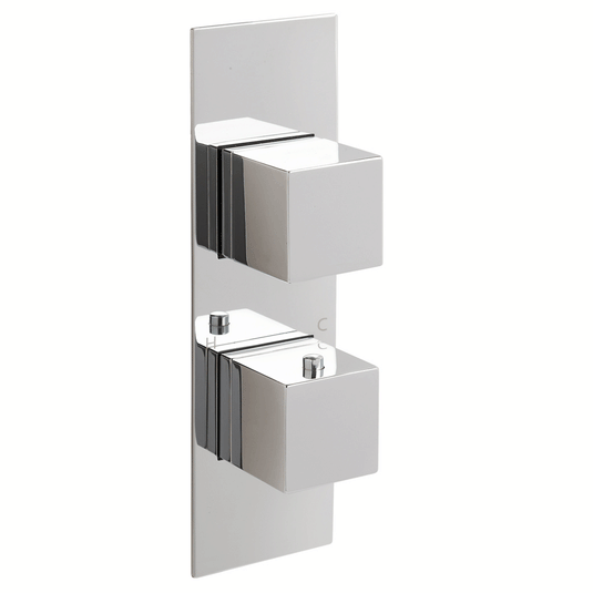 JTP Athena Slimline Thermostatic Concealed Shower Valve 2 Outlet with Dual Handle - Chrome - Envy Bathrooms Ltd