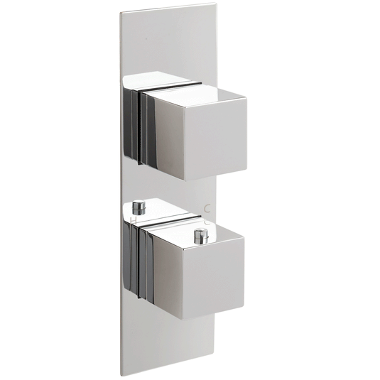 JTP Athena Slimline Thermostatic Concealed Shower Valve 3 Outlet with Dual Handle - Chrome - Envy Bathrooms Ltd