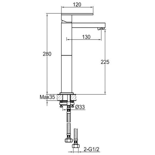 JTP Athena Tall Mono Basin Mixer Tap - Chrome - Envy Bathrooms Ltd