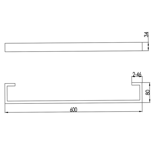 JTP Athena Towel Bar - Chrome - Envy Bathrooms Ltd